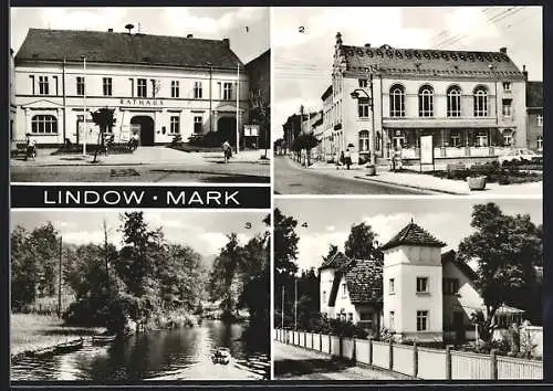 AK Lindow / Mark, Rathaus, Kulturhaus und Kinderkurheim