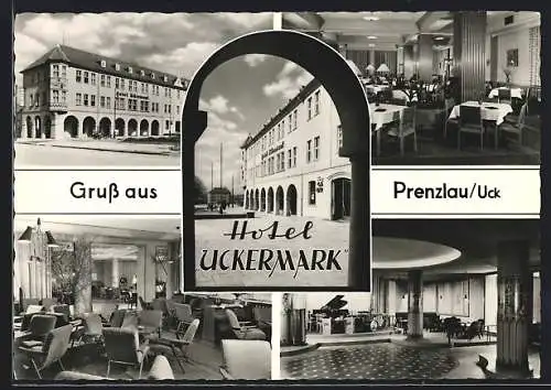 AK Prenzlau, Hotel Uckermark von aussen und innen