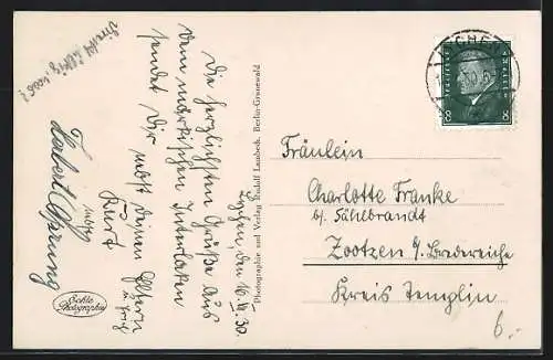 AK Lychen, Das Märkische Interlaken, Flusspartie mit Boot