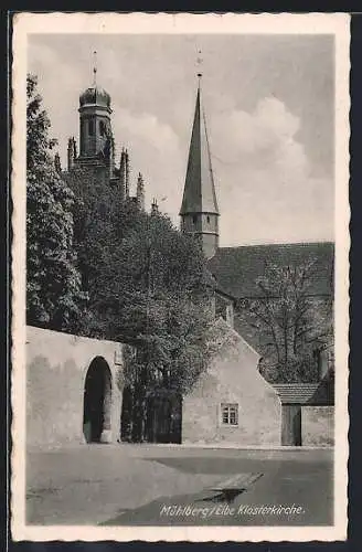 AK Mühlberg / Elbe, Partie an der Klosterkirche