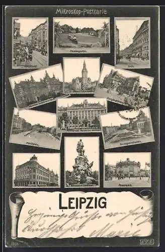 AK Leipzig, Palmengarten, Johannis Kirche, Reichsgerichtsplatz