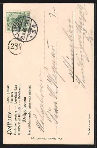 AK Leipzig, Palmengarten, Johannis Kirche, Reichsgerichtsplatz