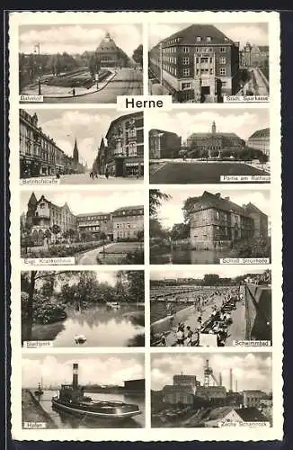 AK Herne, Evgl. Krankenhaus, Zeche Schamrock, Bahnhof