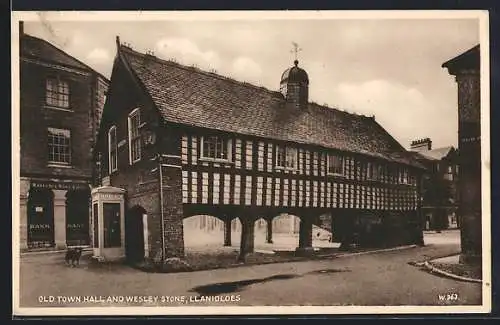 AK Llanidloes, Old Town Hall and Wesley Stone