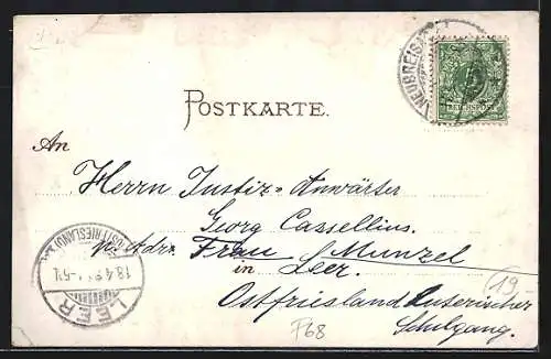 Lithographie Neubreisach, Artillerie-Kaserne, Infanterie-Kaserne, Unteroffizier-Vorschule und Kaiserl. Kommandantur