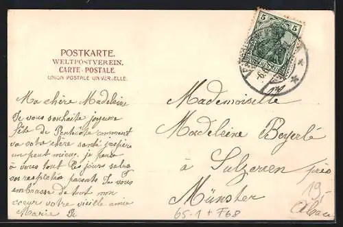 AK Rappoltsweiler, Blick auf den Bahnhof