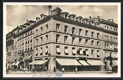 AK Bern, Hotel Bären mit Passanten