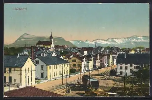 AK Hochdorf, Teilansicht mit Strassenpartie