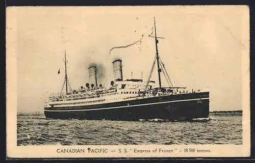 AK Passagierschiff SS Empress of France, Canadian Pacific