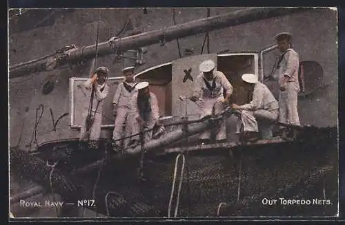 AK Royal Navy, Torpedo Nets, Kriegsschiff