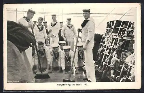 AK Holystoning the Deck, Kriegsschiff