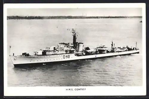 AK Kriegsschiff HMS Contest auf See