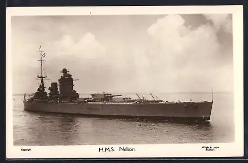 AK Kriegsschiff HMS Nelson auf See