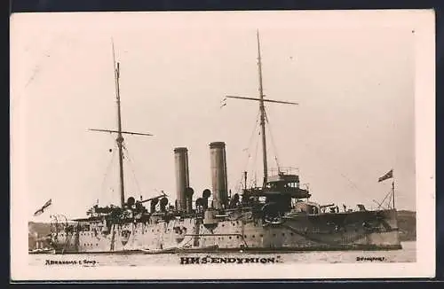 AK Kriegsschiff HMS Endymion auf See