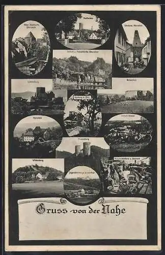 AK Idar-Oberstein, Achatschleiferei, Schloss Oberstein, Felsenburg, Jugendherberge Birkenfeld