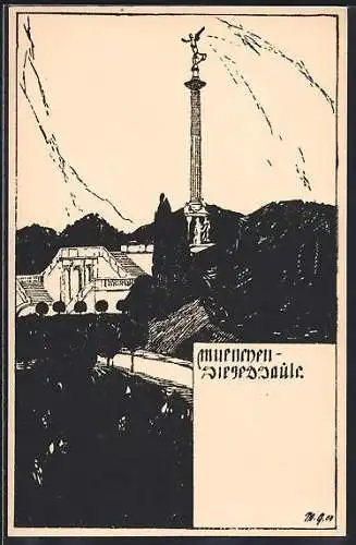 Künstler-AK München, Siegessäule