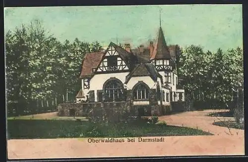 AK Oberwaldhaus bei Darmstadt, Ansicht des Oberwaldhauses