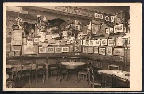 AK Heidelberg, Gasthaus Zum Seppl, Innenansicht
