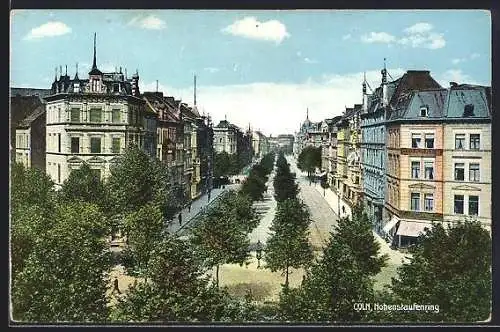 AK Köln-Neustadt, Hohenstaufenring, Strassenzug aus der Vogelschau