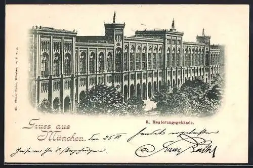 Lithographie München, K. Regierungsgebäude