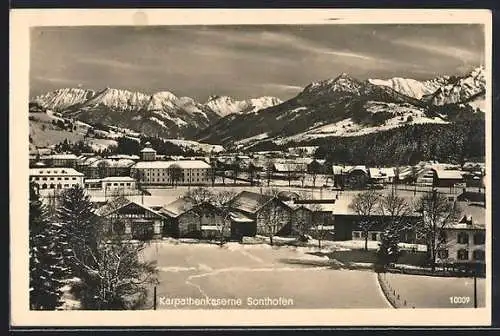 AK Sonthofen, Karpathenkaserne, Winteransicht
