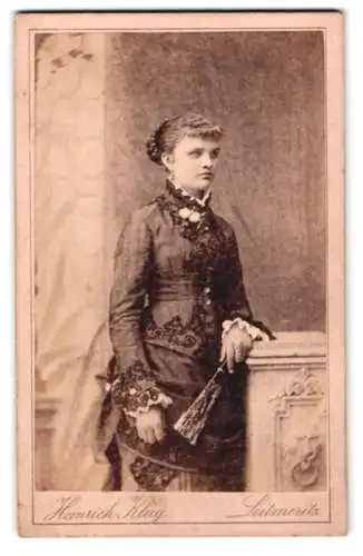 Fotografie Heinrich Klug, Leitmeritz, Michaelsgasse 27, Dame im eleganten Kleid