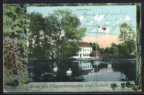 AK Alten-Grabow, Truppenübungsplatz, Kommandantur
