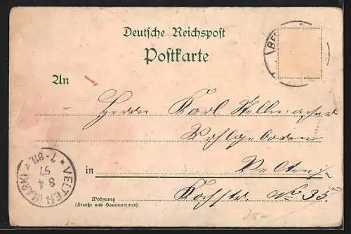 Lithographie Berlin, Kaiser Wilhelm I., Nationaldenkmal