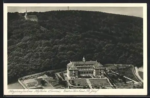 AK Hofheim /Taunus, Exerzitienhaus St. Joseph und Kirche, Fliegeraufnahme