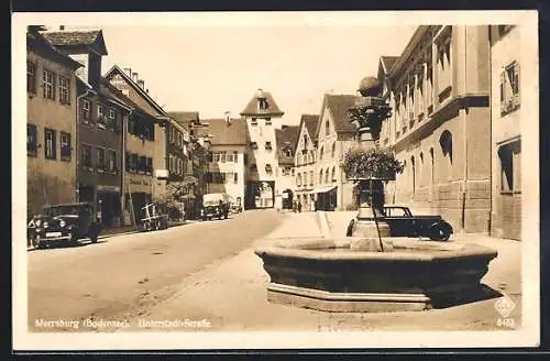 AK Meersburg /Bodensee, Brunnen in der Unterstadt-Strasse