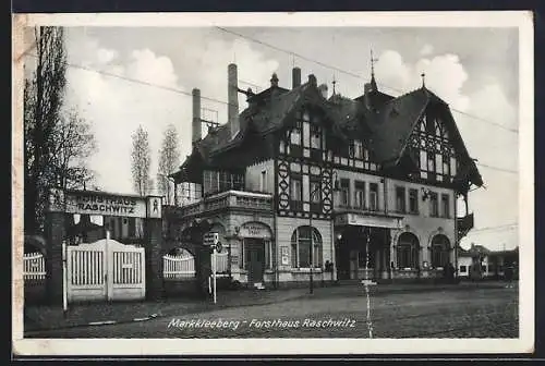 AK Markkleeberg, Strasse am Forsthaus Raschwitz