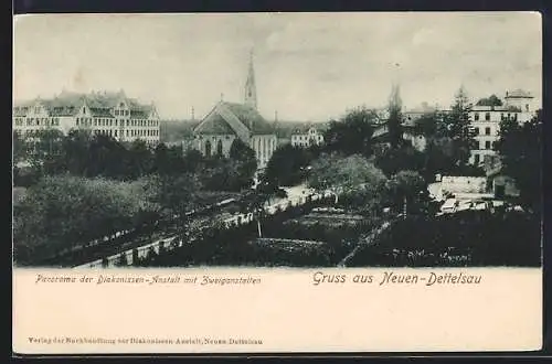 AK Neuen-Dettelsau, Panorama der Diakonissen-Anstalt mit Zweiganstalten