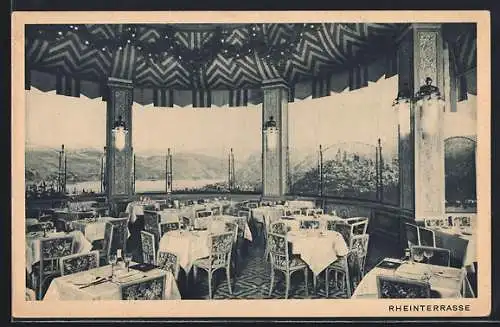 AK Berlin-Tiergarten, Gaststätte Haus Vaterland am Potsdamer Platz, Inh. Kempinski, Rheinterrasse