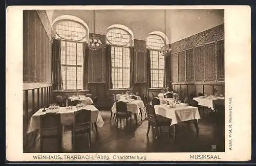 AK Berlin-Charlottenburg, Gaststätte Weinhaus Trarbach, Kantstrasse 8, Musiksaal