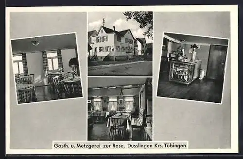 AK Dusslingen, Gasthaus zur Rose, verschiedene Ansichten