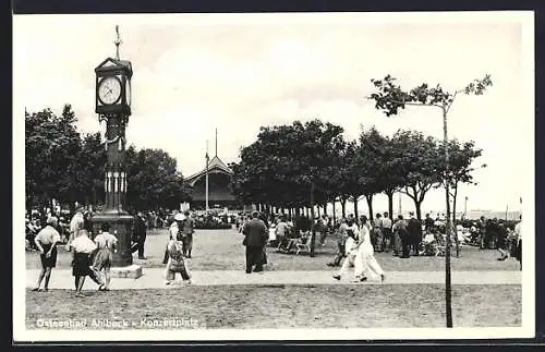 AK Ahlbeck /Ostsee, Konzertplatz mit Turmuhr