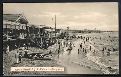 AK Mar del Plata, La Perla, Rambla y playa