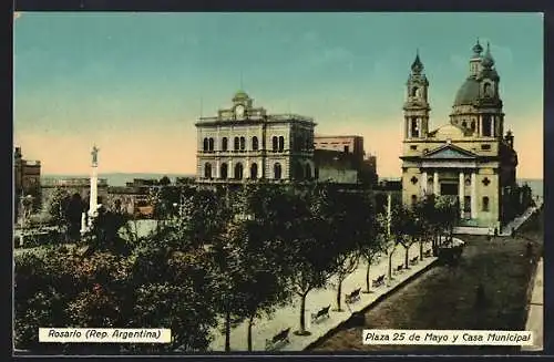 AK Rosario, Plaza 25 de Mayo y Casa Municipal
