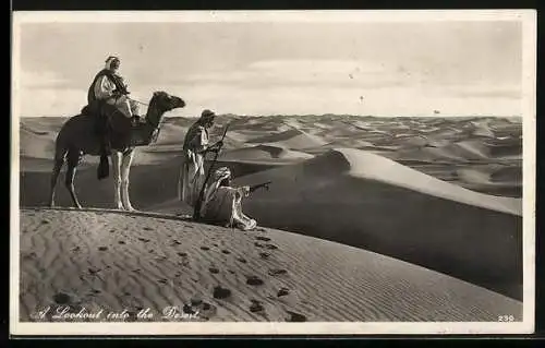 AK Ägypten, Kamel und Beduinen in der Wüste