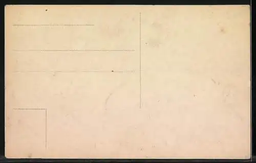 AK Bernhardinerwelpen auf einer Tafel im Freien