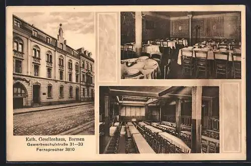 AK Barmen, Kath. Gesellenhaus in der Gewerbeschulstrasse 31-33