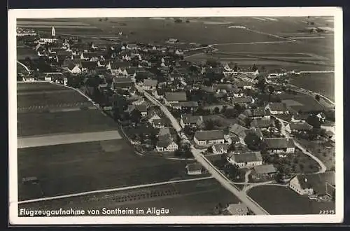 AK Sontheim / Schwaben, Fliegeraufnahme des Ortes