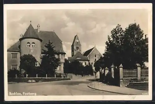 AK Buchloe, Postberg und Blick auf die Kirche