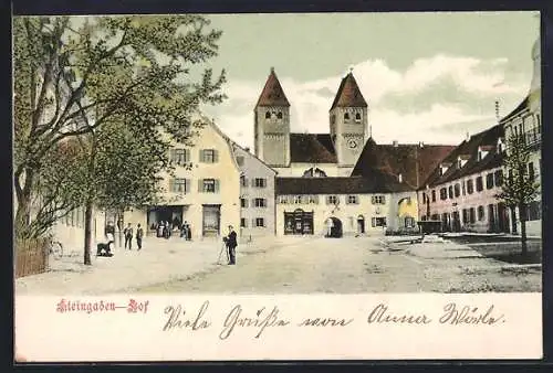 AK Steingaden / Schongau, Fotograf auf einem Platz, Klosterkirche