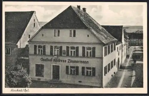 AK Hirschau i. Opf., Gasthof Andreas Zimmermann aus der Vogelschau