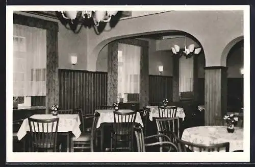 AK Ronnenberg b. Hannover, Restaurant Zum Frohen Zecher v. Wolfgang Peters, Speiseraum