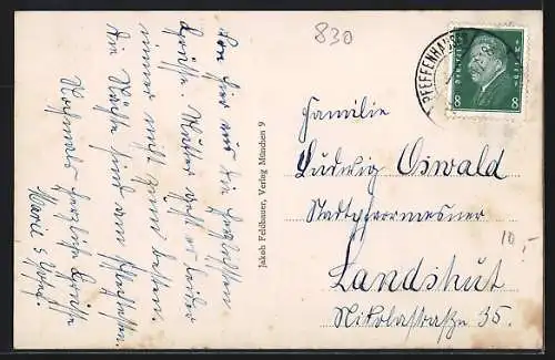 AK Mainburg, Totalansicht aus der Vogelschau