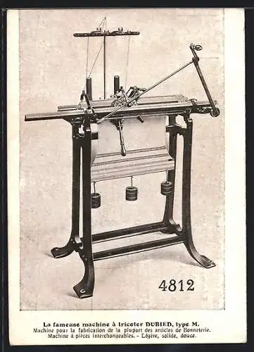 AK La fameuse machine à tricoter Dubied, type M