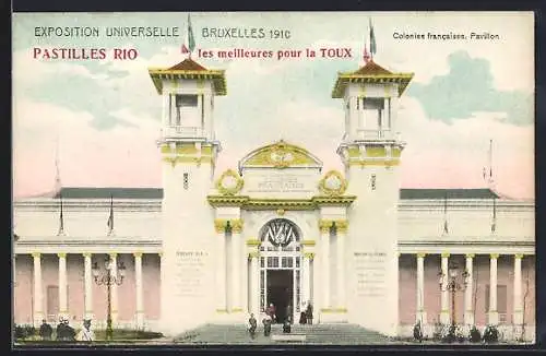 AK Bruxelles, Exposition Universelle 1910, Colonies francaises, Pavillon