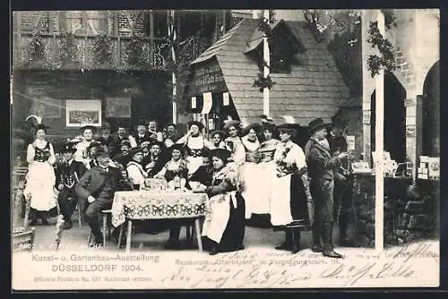 AK Düsseldorf, Kunst- und Gartenbauausstellung 1904, Restaurant Oberbayern im Vergnügungspark